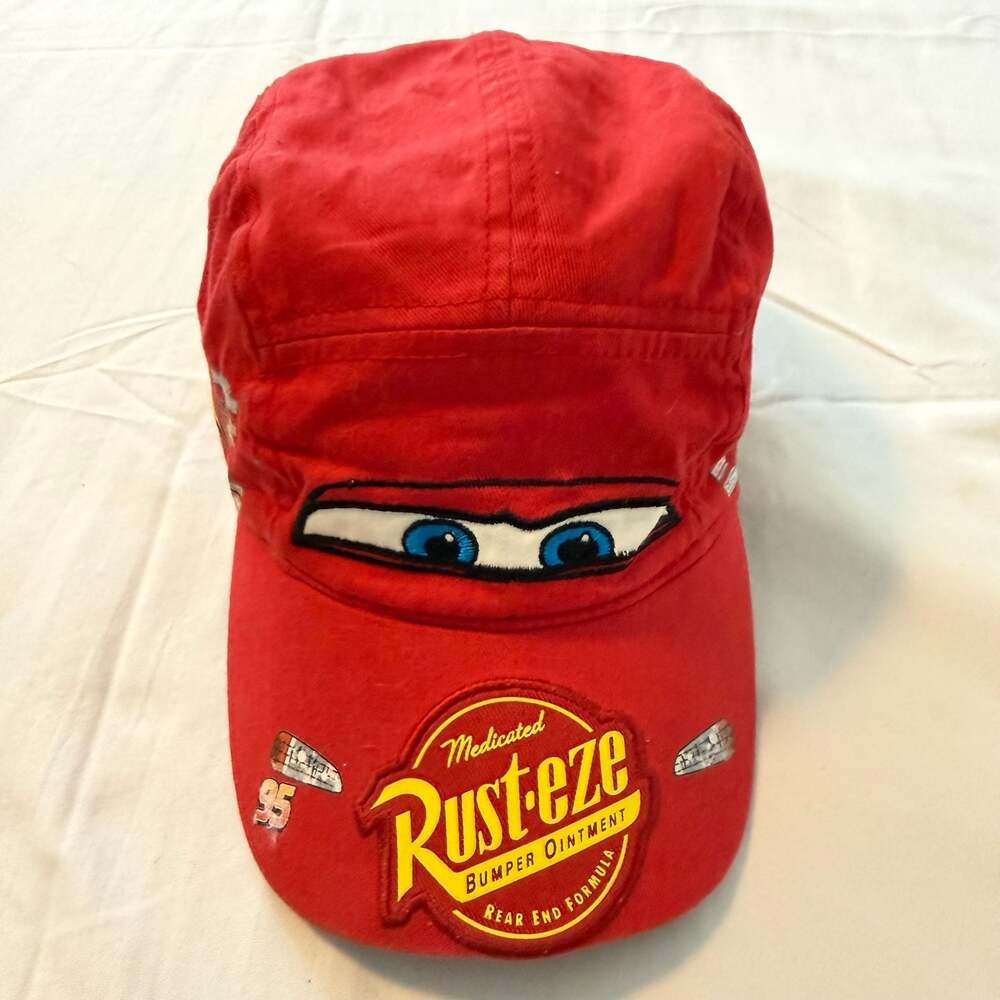 Cars Red Kid Size Cap Lightning McQueen Cute Hat Disney
